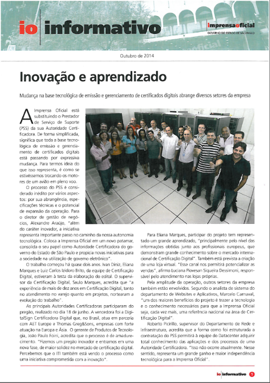 DigitalSign Brasil - Official Press of the State of São Paulo: New Digital Certification PSS